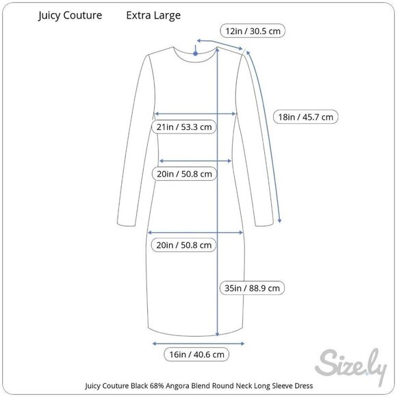 Juicy Couture Black 68% Angora Blend Round Neck Long Sleeve Back Zip Dress XL - Picture 11 of 11